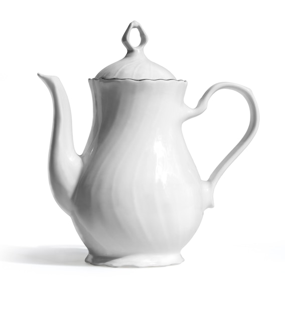 White teapot isolated on white 