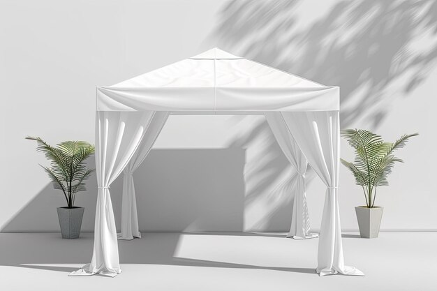 Photo white tent gazebo mockup white