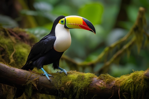 White throated toucan in natural forest environment Wildlife photography