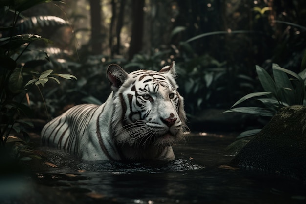 White tiger in the jungle wallpapers