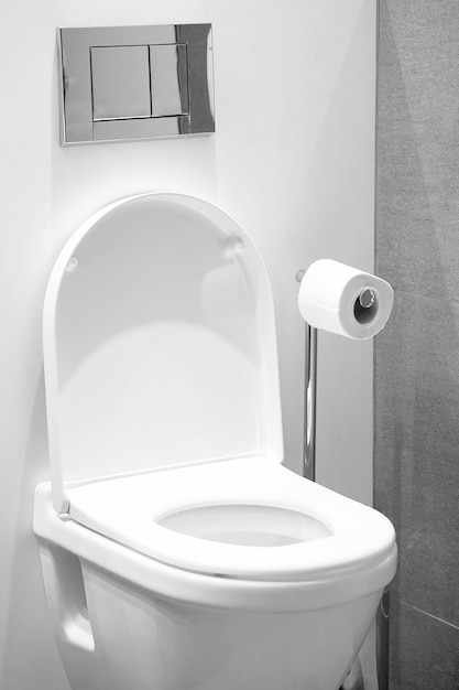 White toilet in the bathroom