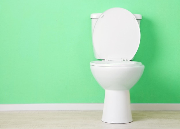 White toilet bowl in a bathroom