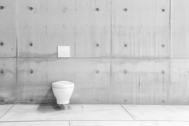 Photo white toilet bowl concrete wall