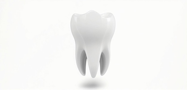 White tooth on a white background banner Generative AI