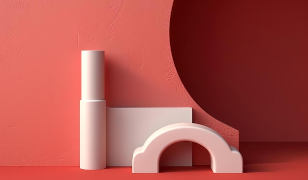 white toothpaste against a red wall in the style of realistic figures