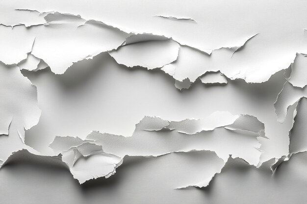 Photo white torn paper edges strips