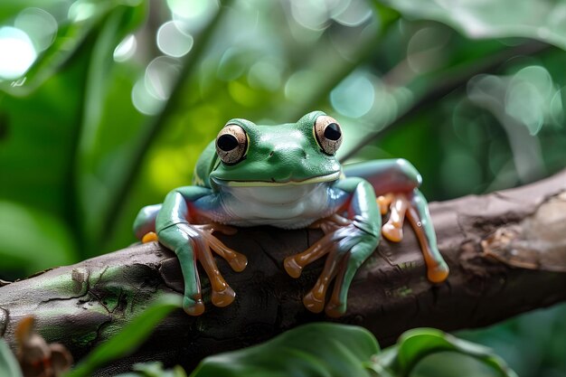 White Tree Frog On Wood Dumpy Frog On Branch Tree Frog On Leaves