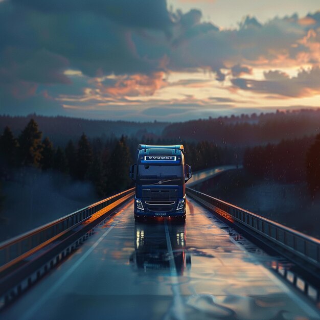 Photo a white truck on a highway