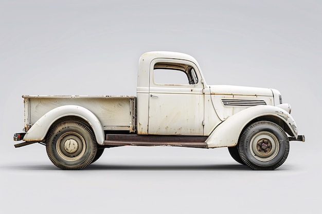 a white truck with a gray background