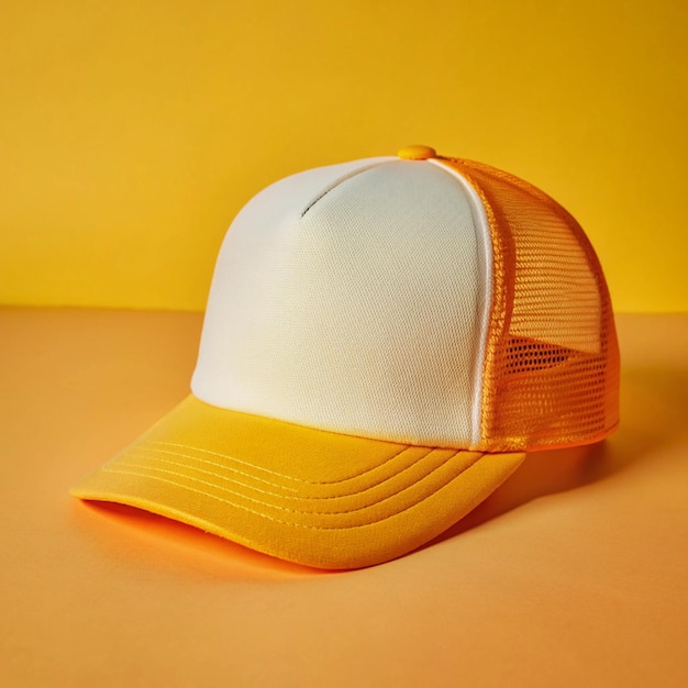 Photo white trucker cap mockup