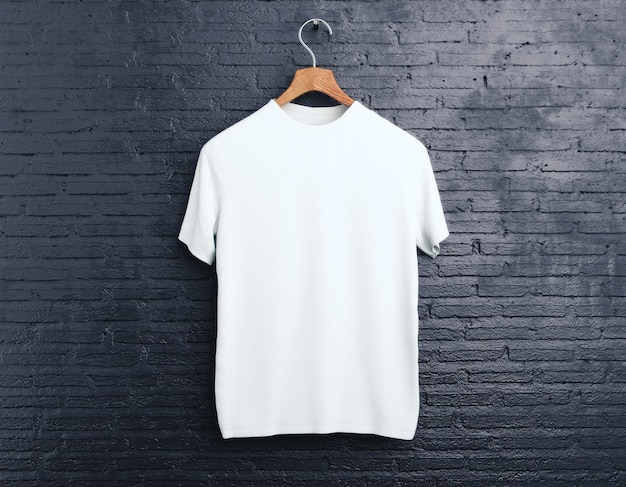 White tshirt on brick background