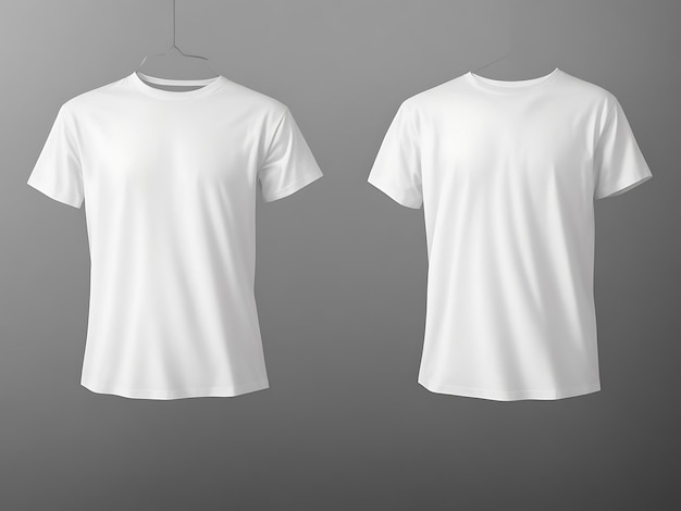 White Tshirt design mockup and grey background or white tshirt mockup