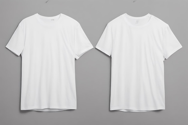 White Tshirt design mockup and grey background and white tshirt mockup