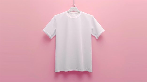 White tshirt hanging on a hanger Empty space for text