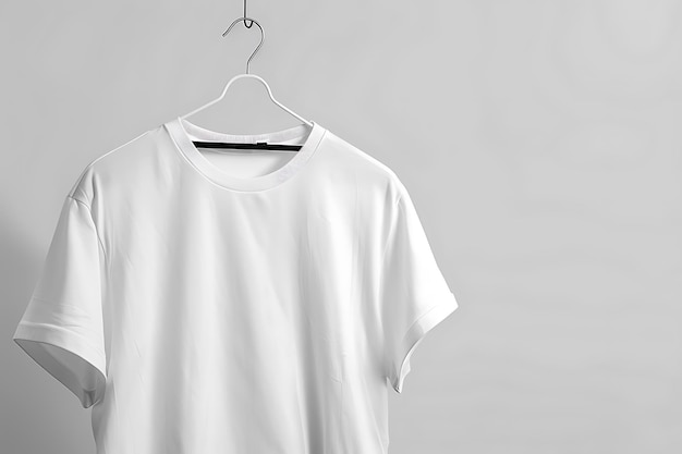 Photo white tshirt hanging on hanger