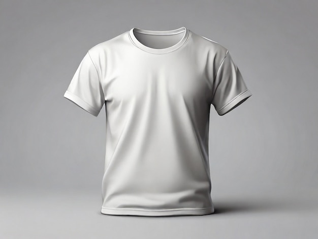 White tshirt isolated on gray background front mock up