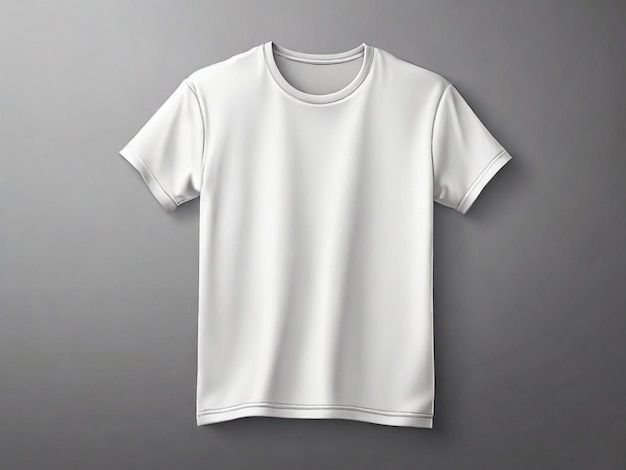 White tshirt isolated on gray background front mock up