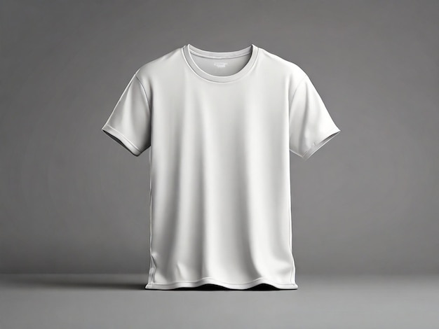 White tshirt isolated on gray background front mock up