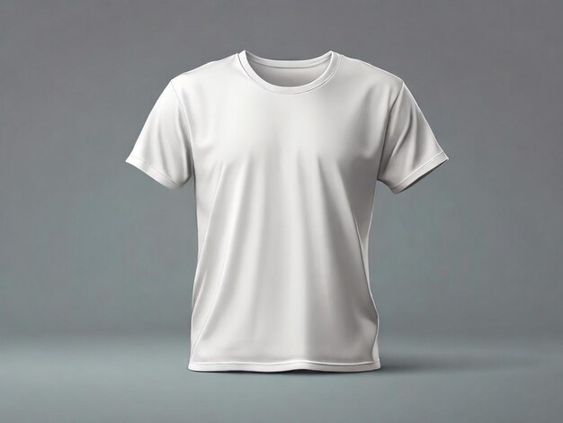 White tshirt isolated on gray background front mock up