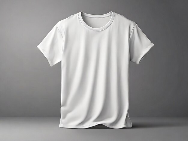 White tshirt isolated on gray background front mock up