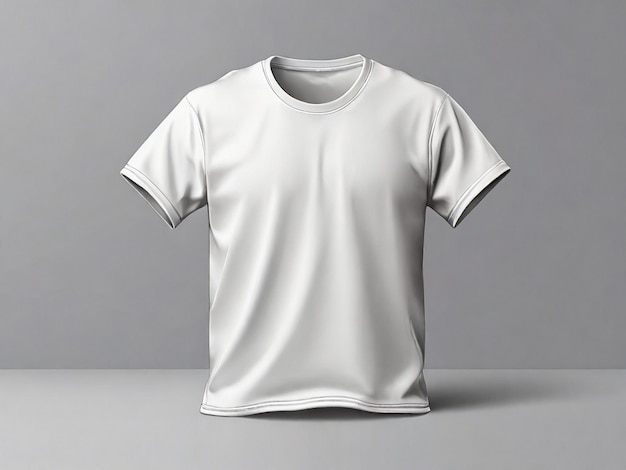 White tshirt isolated on gray background front mock up