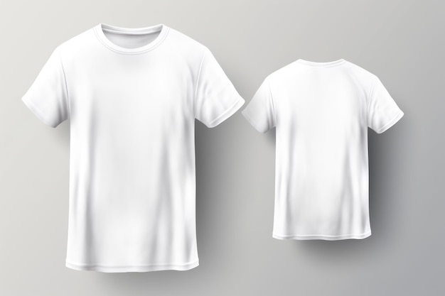 White tshirt isolated on white background Created with generative AI technology