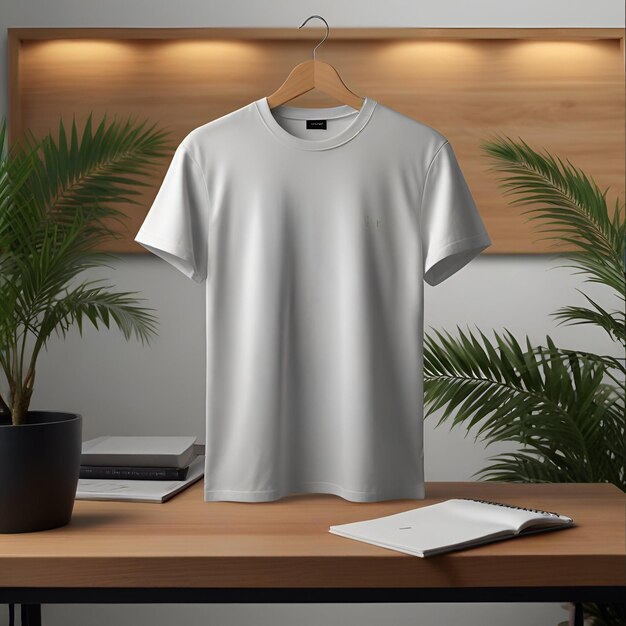 White TShirt Mockup Clean and Simple Design on Model