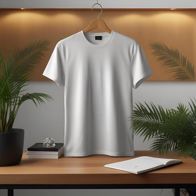 White TShirt Mockup Clean and Simple Design on Model