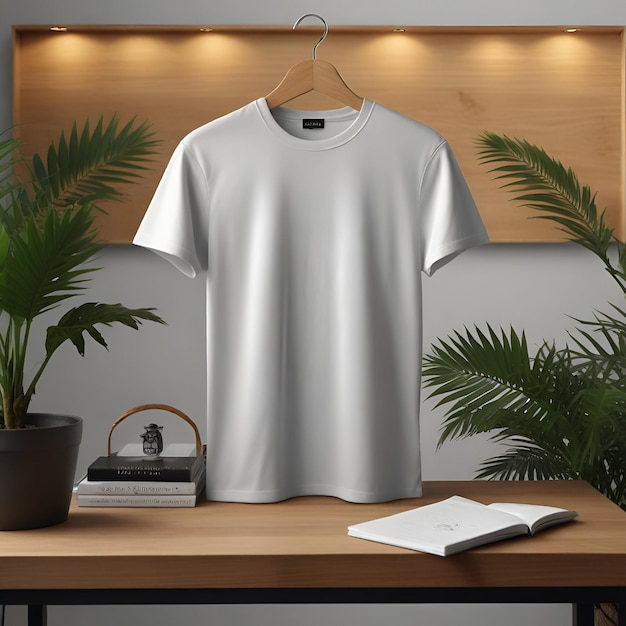 White TShirt Mockup Clean and Simple Design on Model