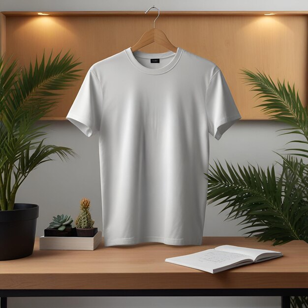 White TShirt Mockup Clean and Simple Design on Model