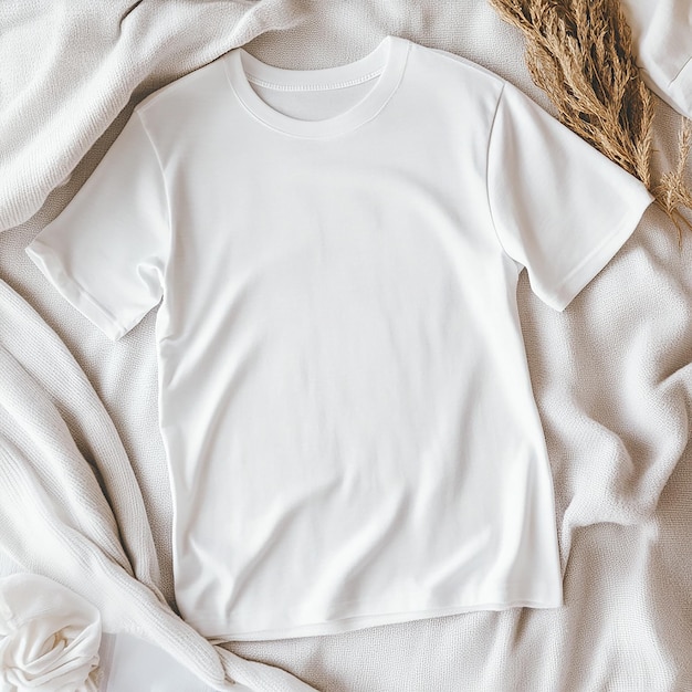 Photo white tshirt mockup cozy style for moms