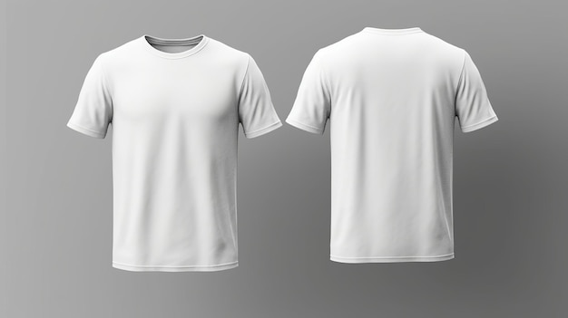 White tshirt mockup front and back Generative Ai