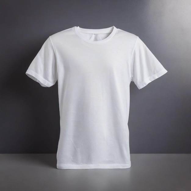 White Tshirt mockup front used as design template Tee Shirt blank isolated on white