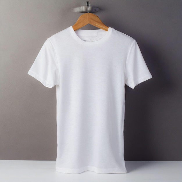 White Tshirt mockup front used as design template Tee Shirt blank isolated on white