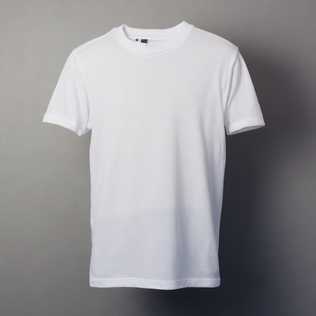 White Tshirt mockup front used as design template Tee Shirt blank isolated on white