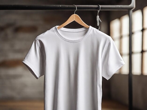 white tshirt mockup on hanger