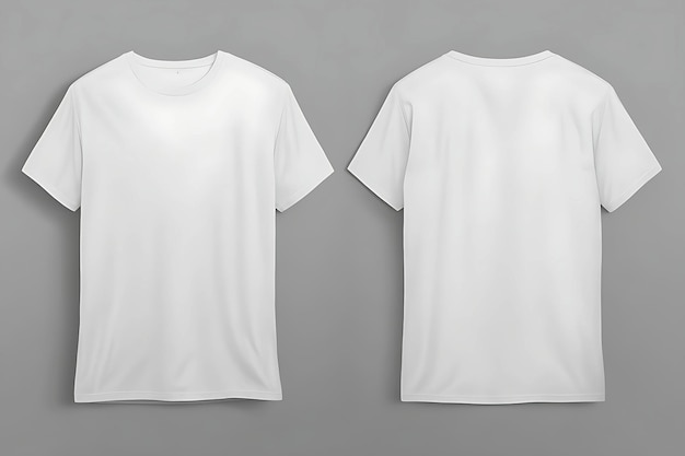 White TShirt Mockup Presentation on Solid Grey Background