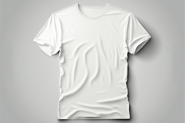 White tshirt naturally shaped lies on a white background isolated on a white background