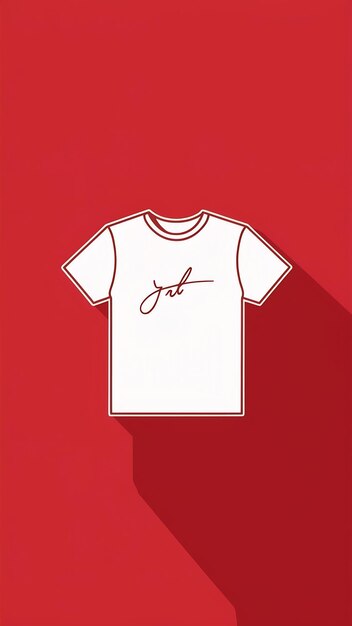 White tshirt on red background template