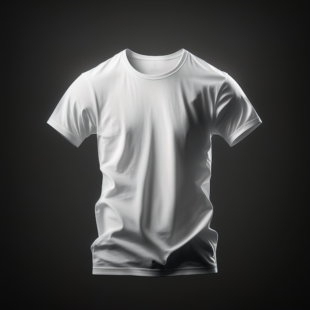 White Tshirt template isolated on black background