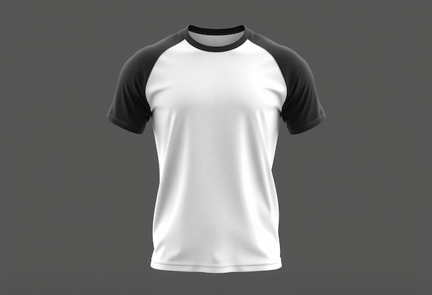 Photo white tshirt with black raglan sleeves