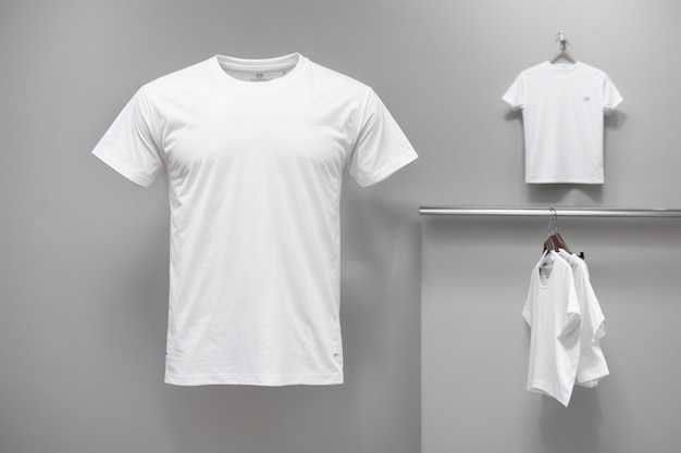 white tshirts gray background