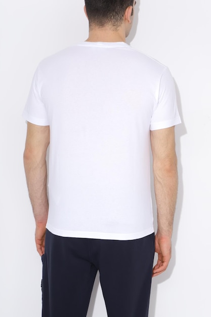 White tshirts with copy space on gray background