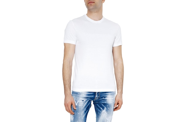 White tshirts with copy space on gray background