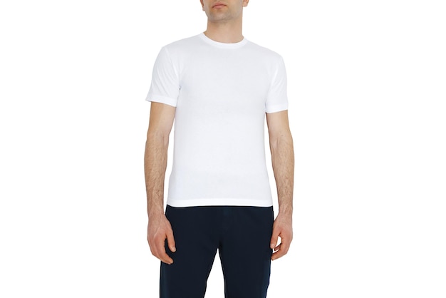 White tshirts with copy space on gray background