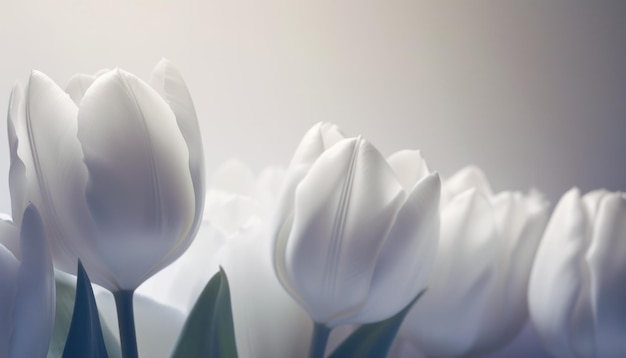 White Tulips on Light Generative AI