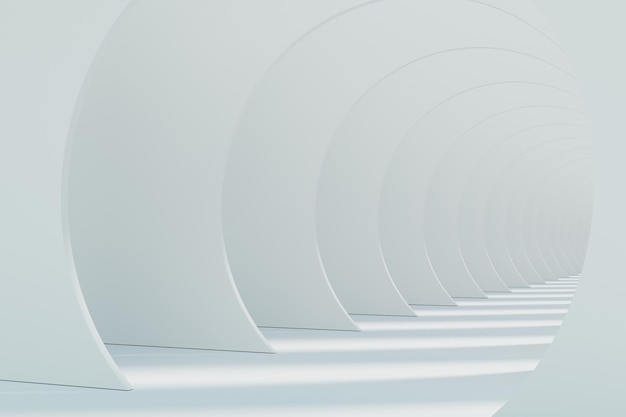 White tunnel pathway or building bridge abstract design