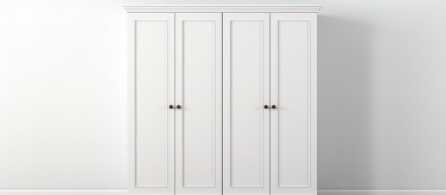 White twodoor wardrobe on white studio background