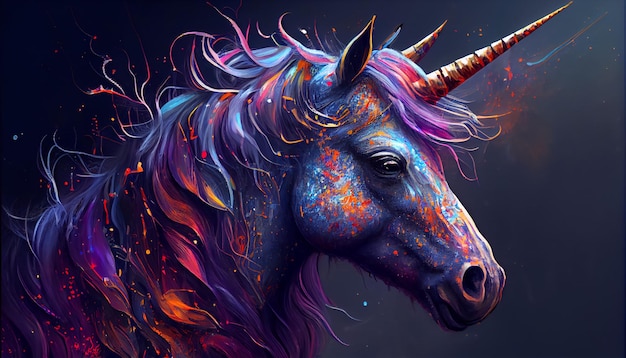 White Unicorn illustration for children design Rainbow hair Cute fantasy animal Unicorn wallpaer