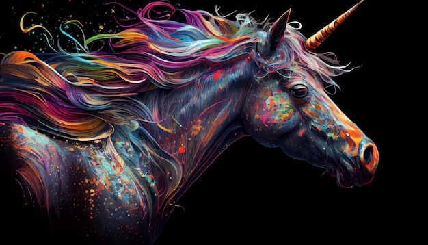 White Unicorn illustration for children design Rainbow hair Cute fantasy animal Unicorn wallpaer